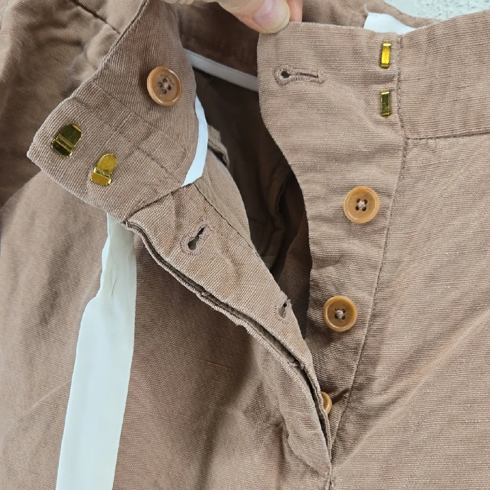 Wilfred Cropped Drawstring Ankle Pants in Taupe with Cream Tie Size 10